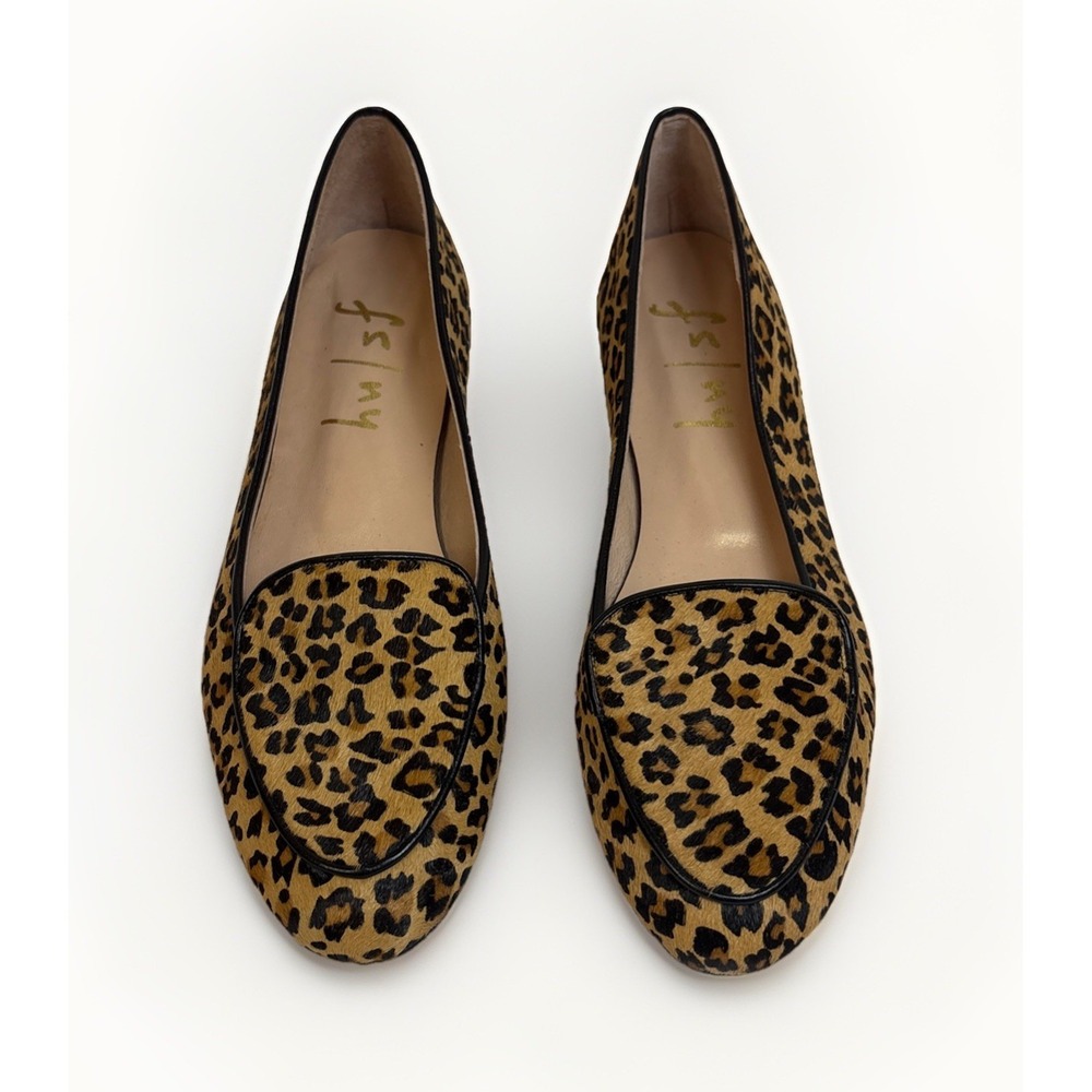 French Sole NY Women's Jersey Leopard Haircalf Cashmeres Slip On Loafer Size 6